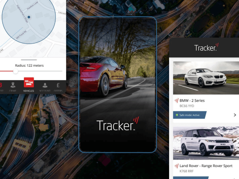 Tracker app screens