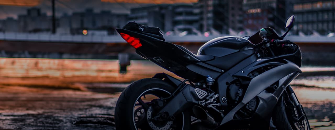 Bike in the city against a blurred background 